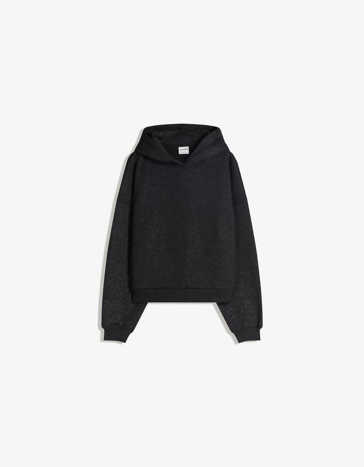 Sorvienne Oversized Hoodie with Glitter Detail
