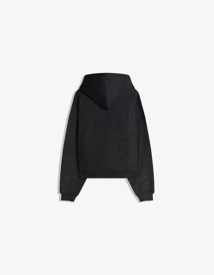 Sorvienne Oversized Hoodie with Glitter Detail