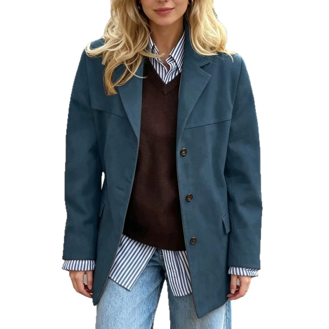 Sorvienne Oversized Faux Suede Jacket in Teal
