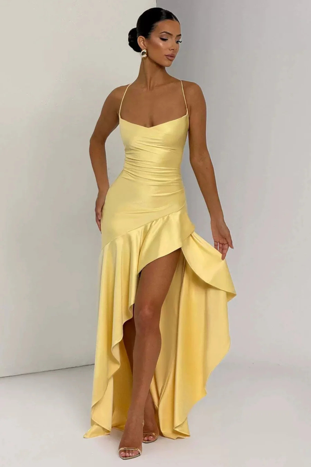 Women's Cowl Neck Satin Slip Maxi Dress – Sorvienne