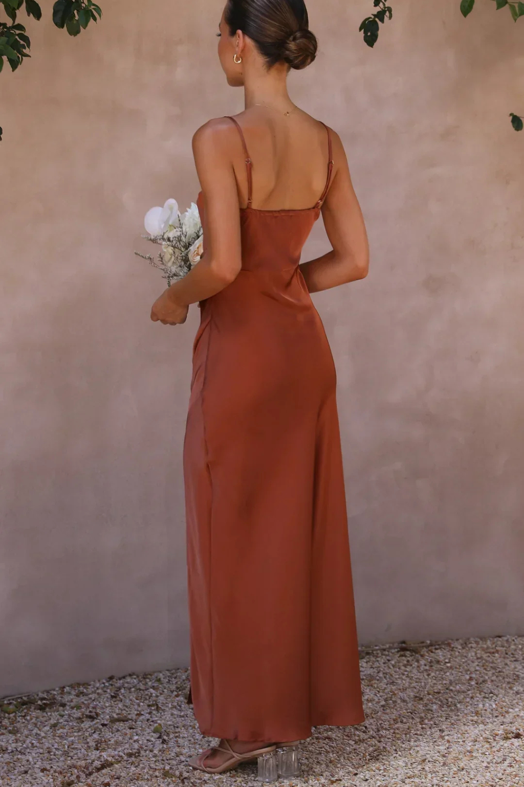 Women's Square Neck Satin Midi Dress – Sorvienne