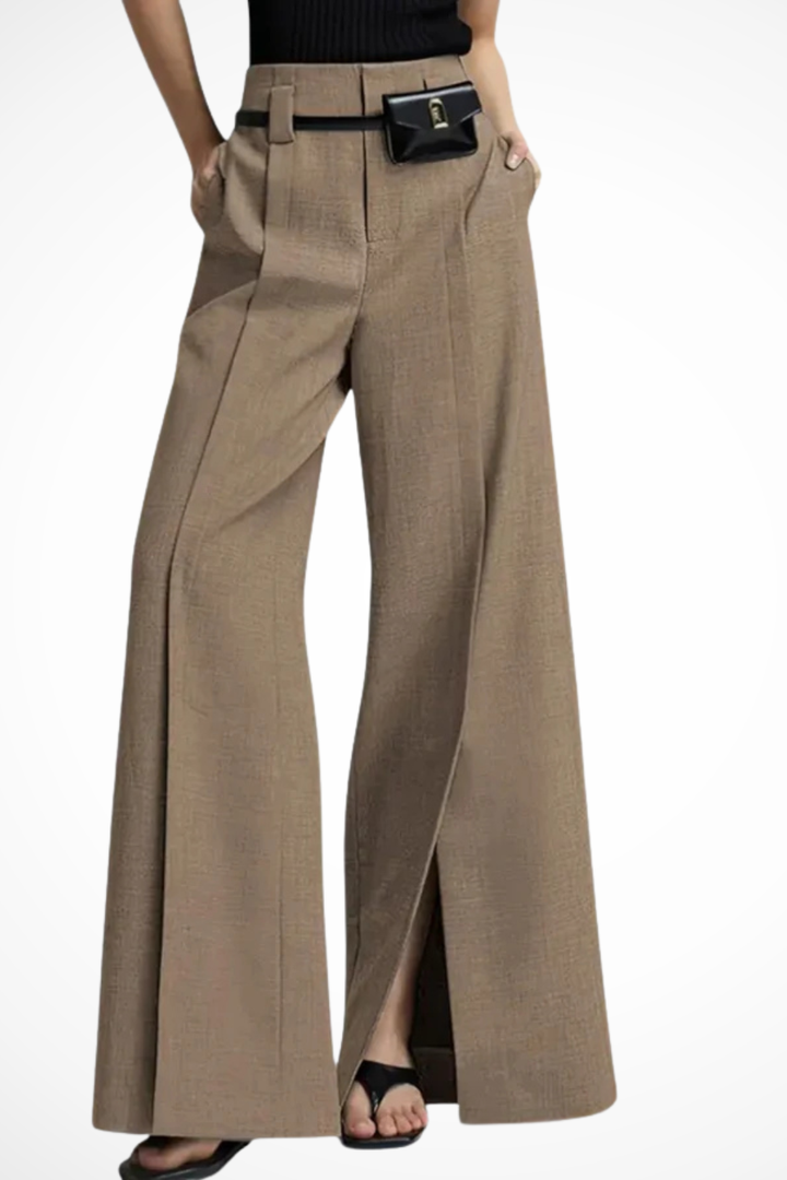 Sorvienne Women's Tailored Wide Leg Trousers