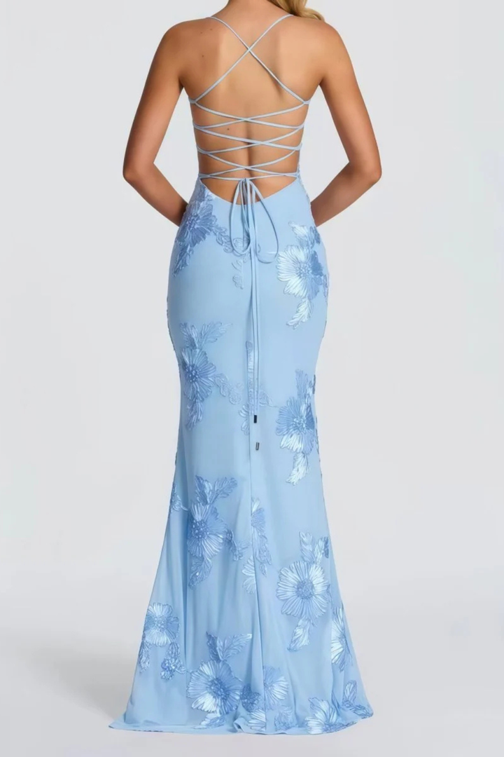 Women's Floral Embroidered Corset Maxi Dress – Sorvienne