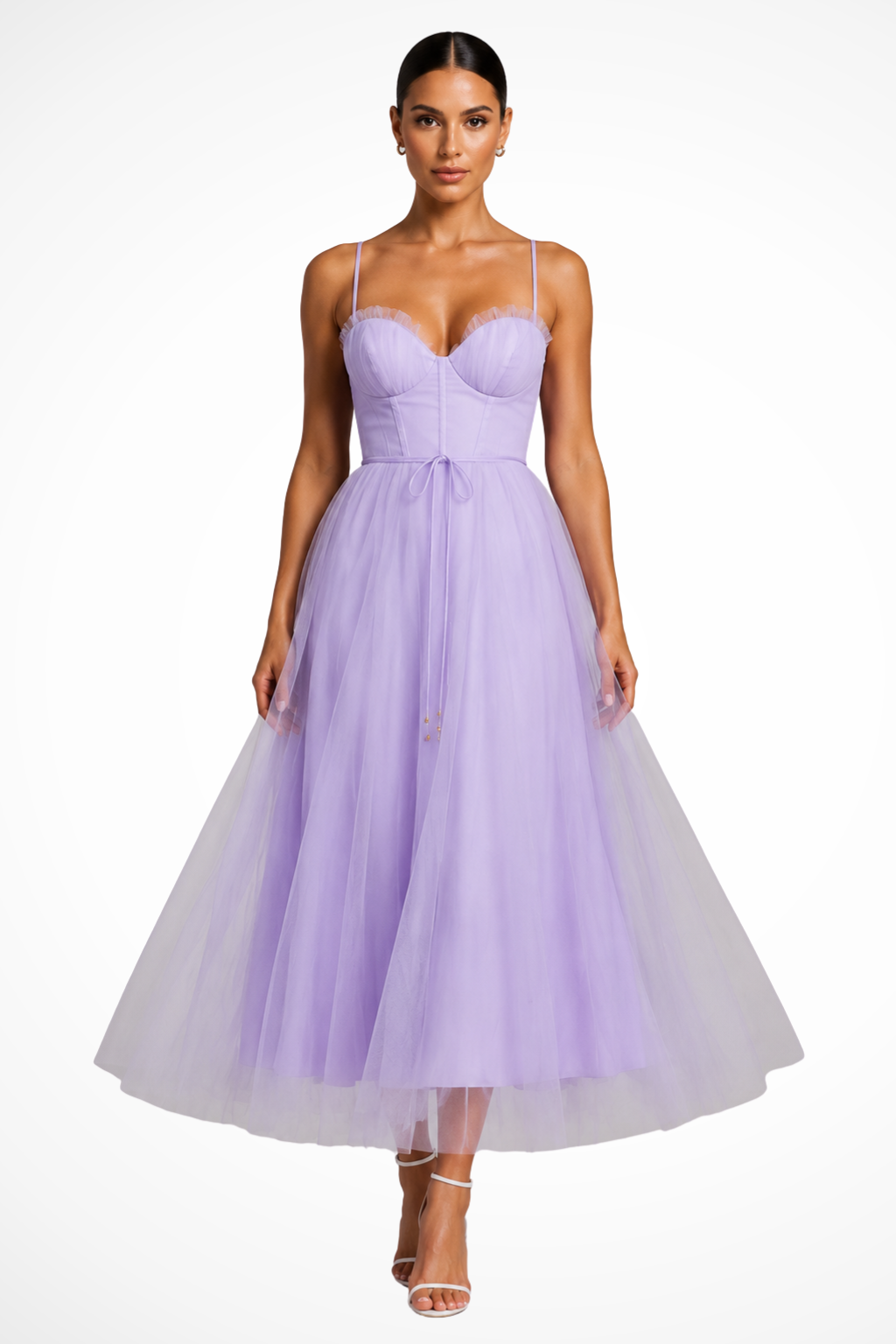 Purple Women's Corset Tiered Midi Dress – Sorvienne