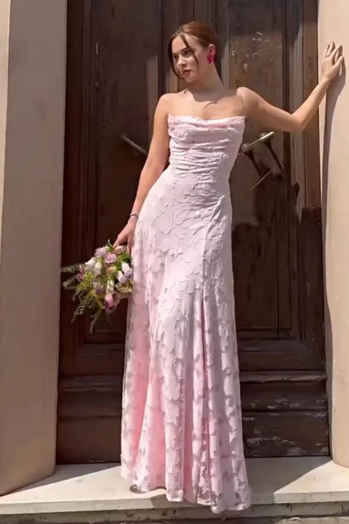 Floral Jacquard Lace-Up Maxi Dress – Sorvienne