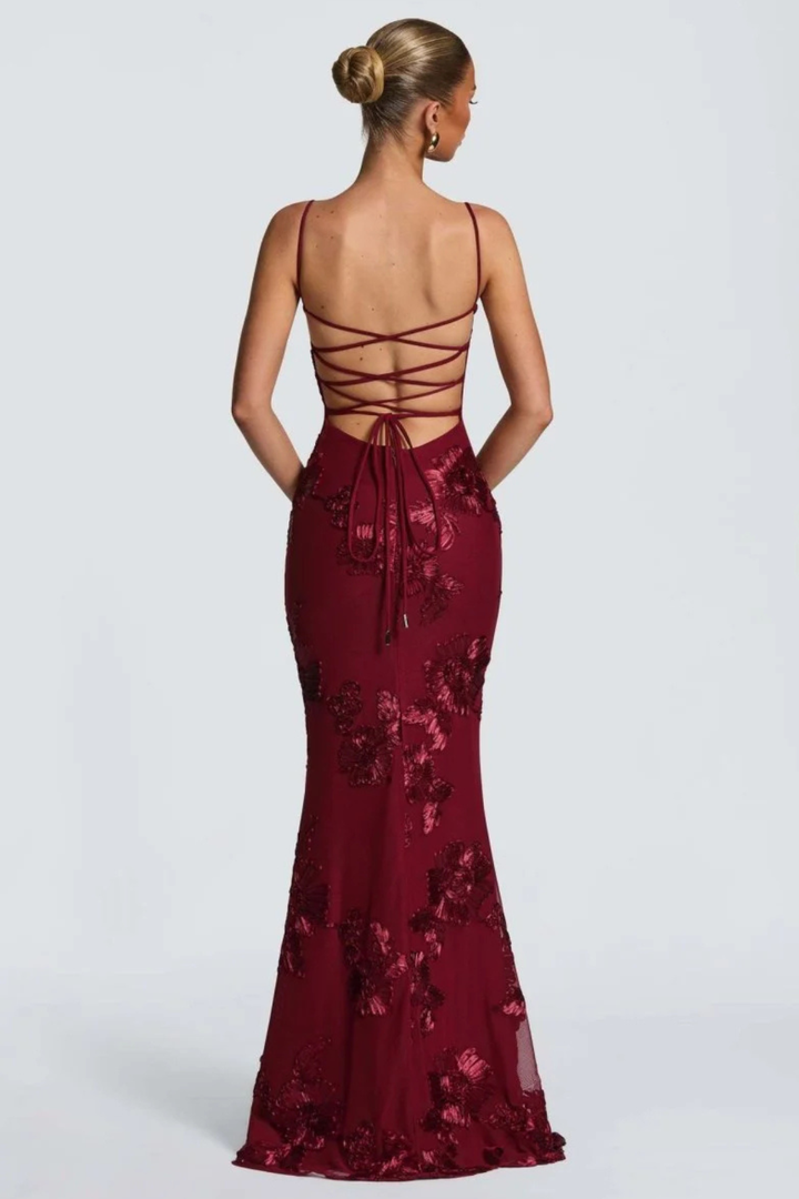 Women's Floral Embroidered Corset Maxi Dress – Sorvienne