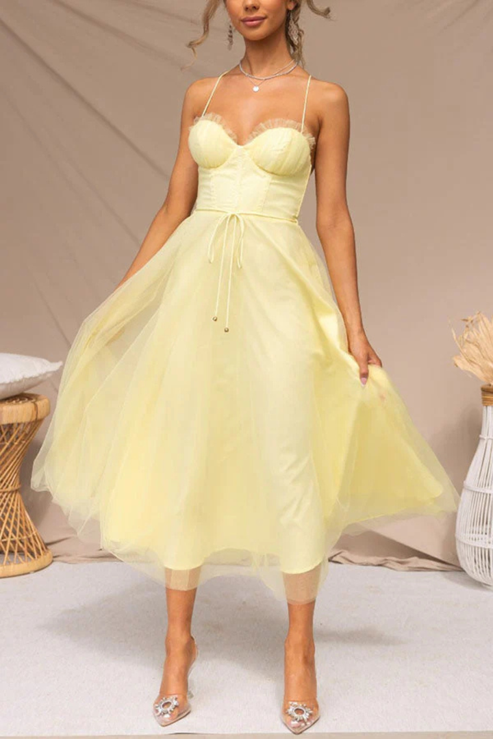 Women's Corset Tiered Midi Dress – Sorvienne