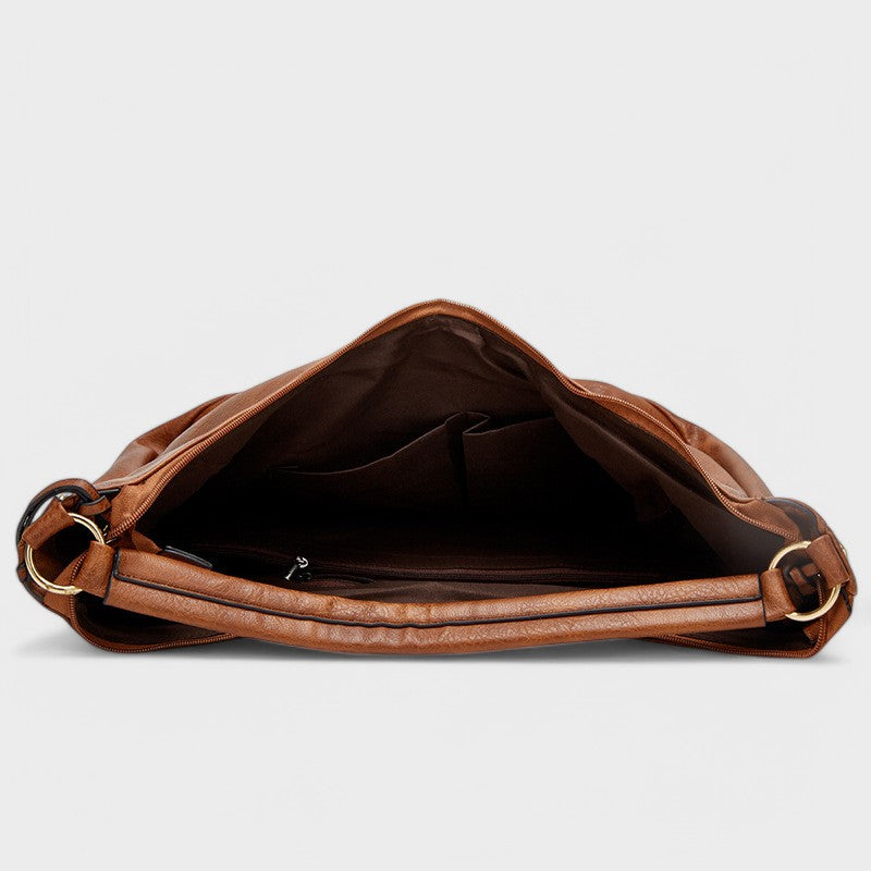 Sorvienne Slouchy Hobo Bag with Matching Purse in Tan