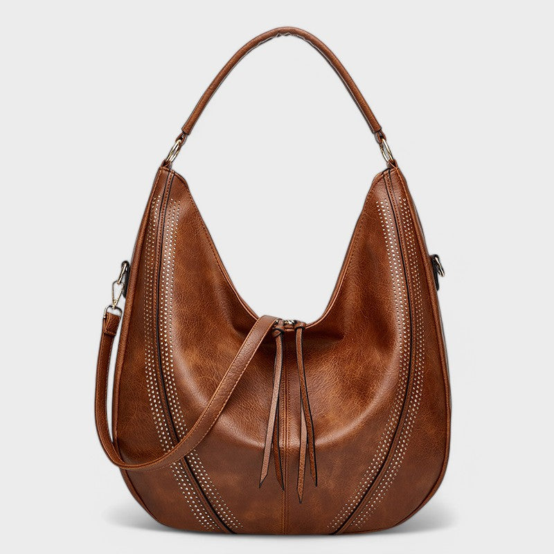 Sorvienne Slouchy Hobo Bag with Matching Purse in Tan