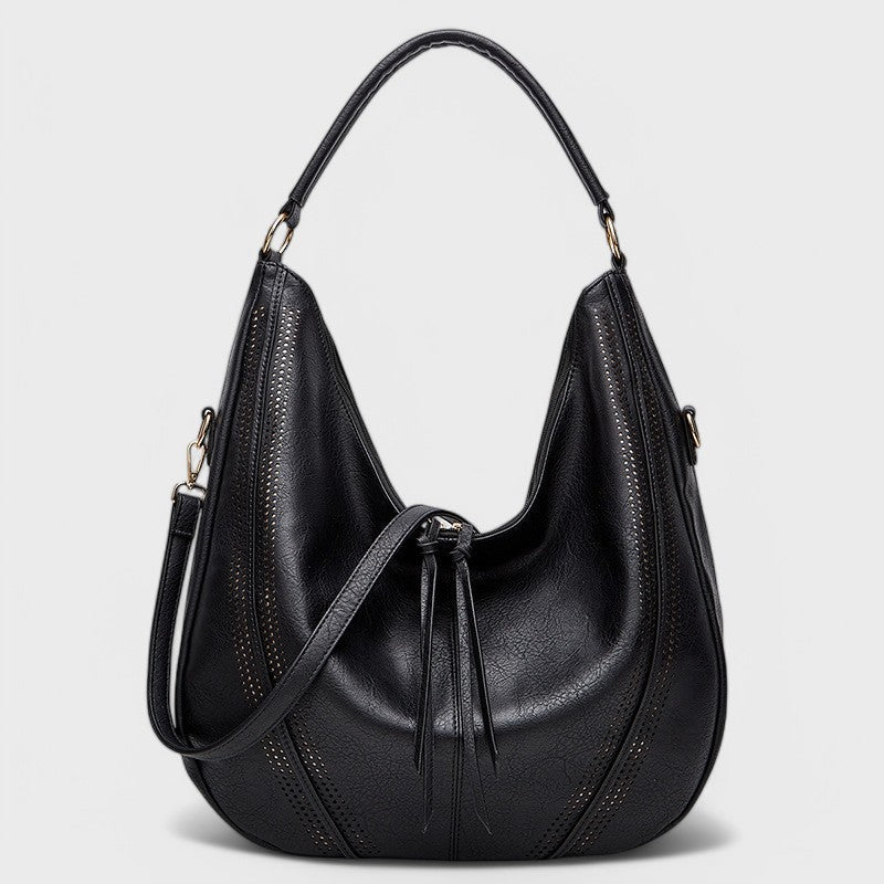 Sorvienne Slouchy Hobo Bag with Matching Purse in Black