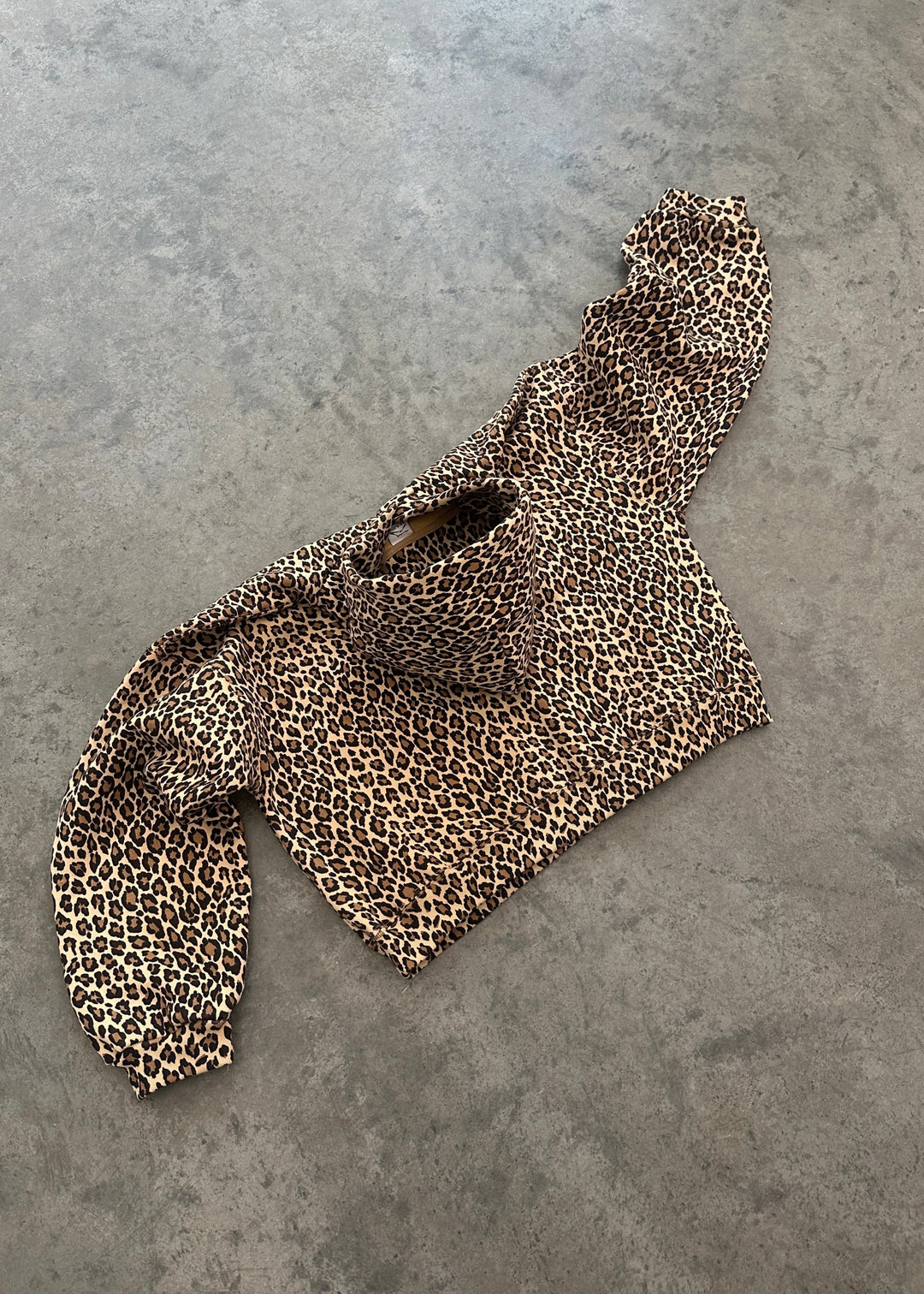 Sorvienne Relaxed Leopard Print Hoodie