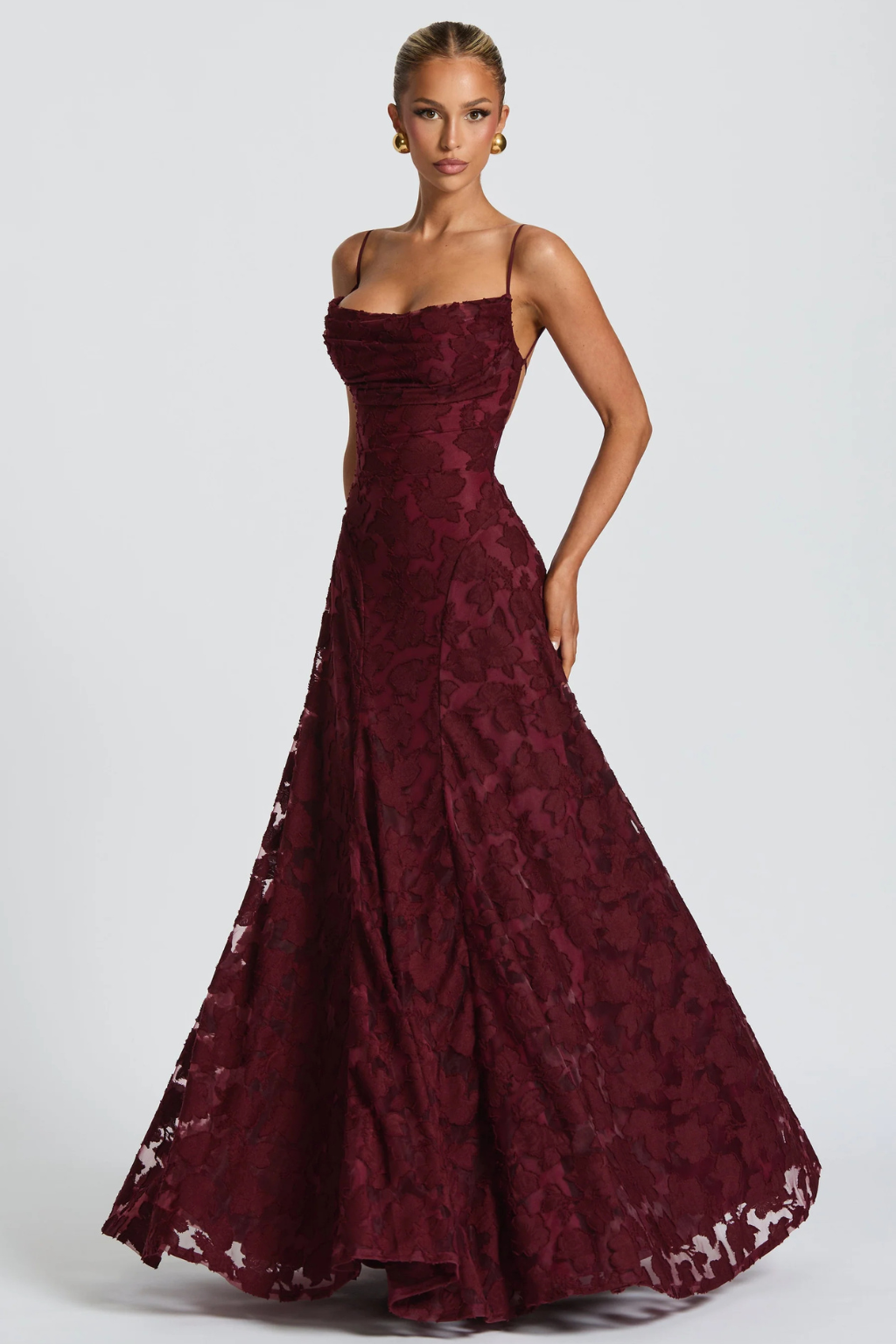 Women's Floral Brocade Cami Maxi Dress – Sorvienne
