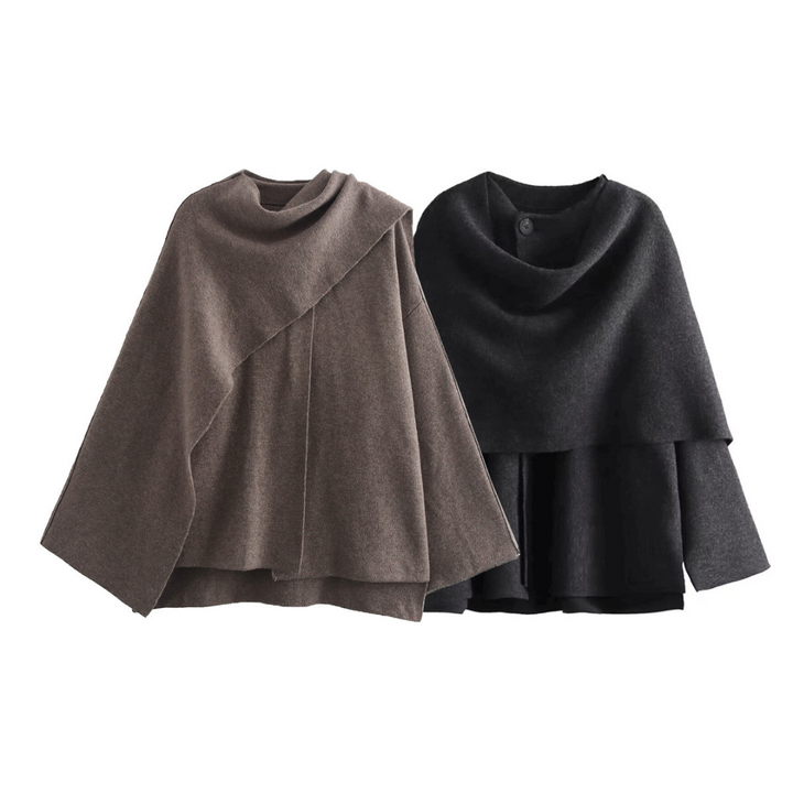 Sorvienne Relaxed Asymmetric Scarf Coat