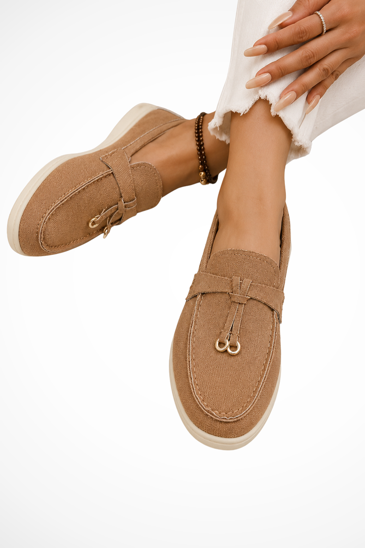 Sorvienne Suede Old Money Orthopaedic Loafers in Brown