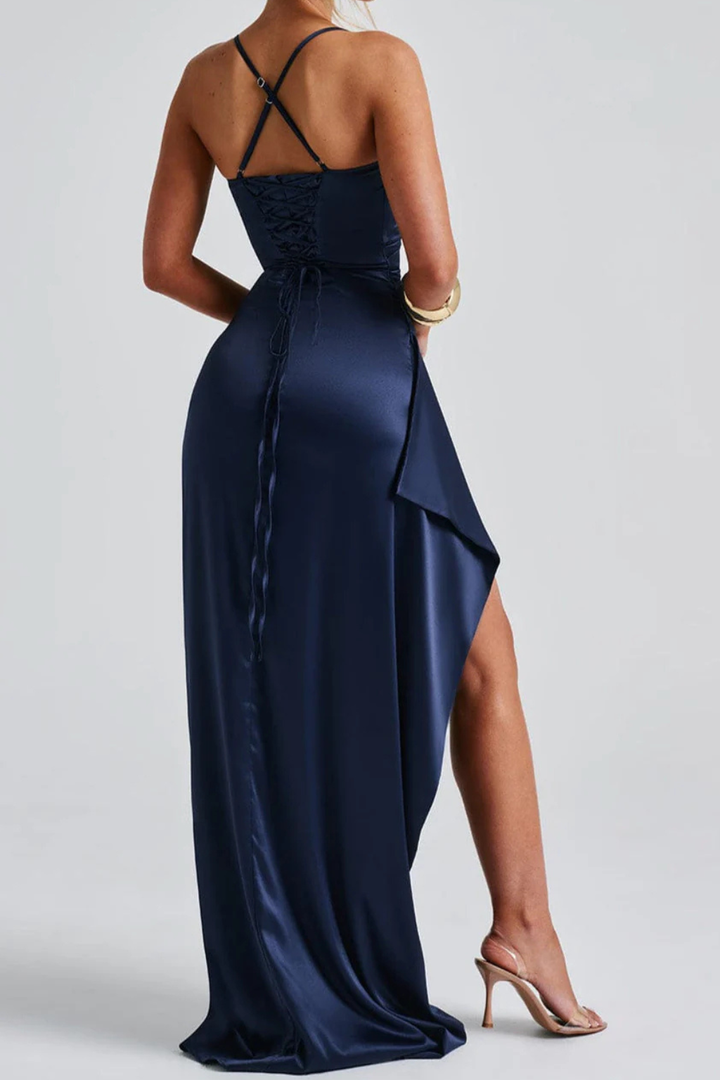 Spaghetti Strap Ruched Maxi Dress – Sorvienne