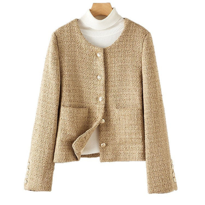 Sorvienne Cropped Gold Button Boucle Jacket