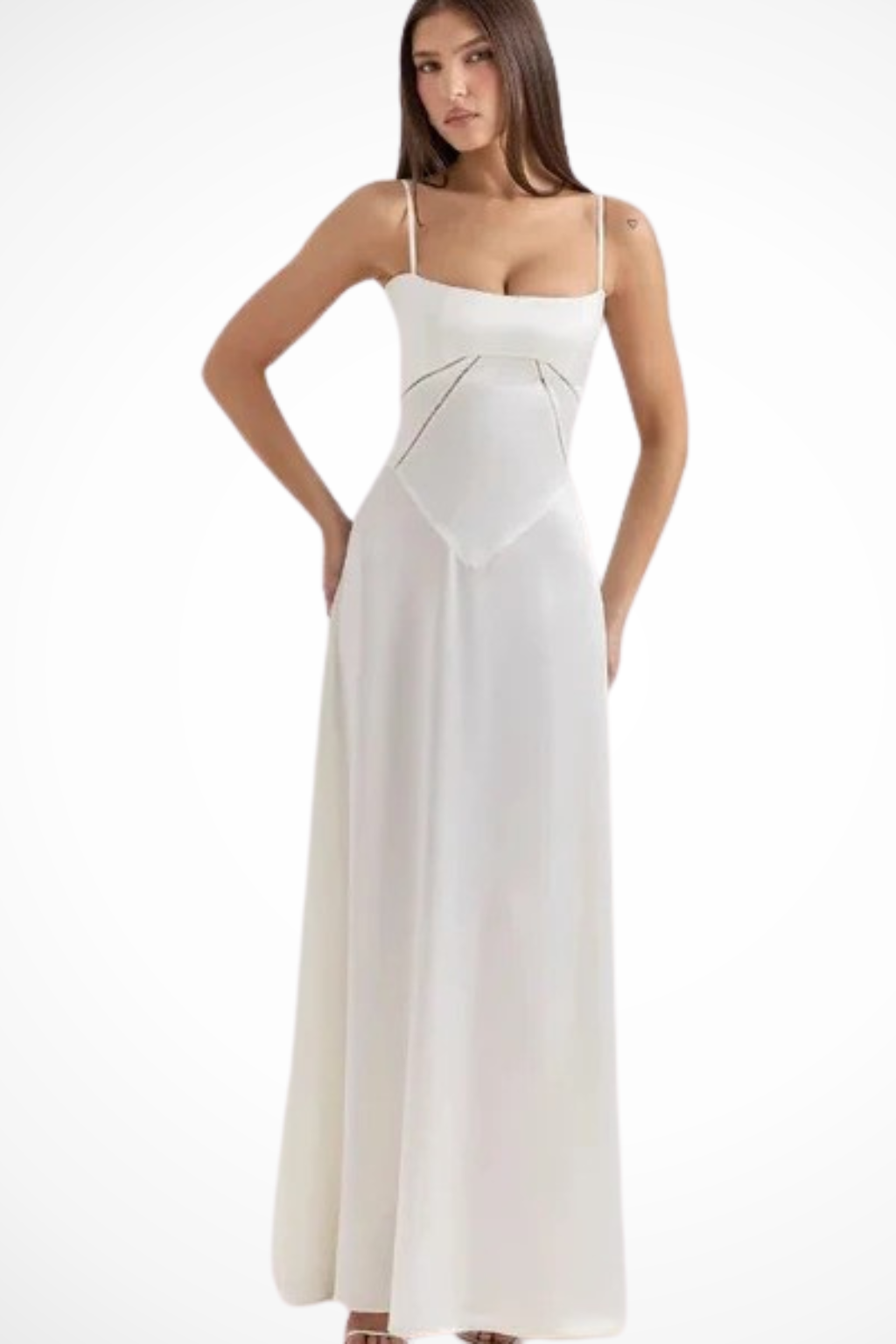 Sorvienne Women's Satin Corset Maxi Dress