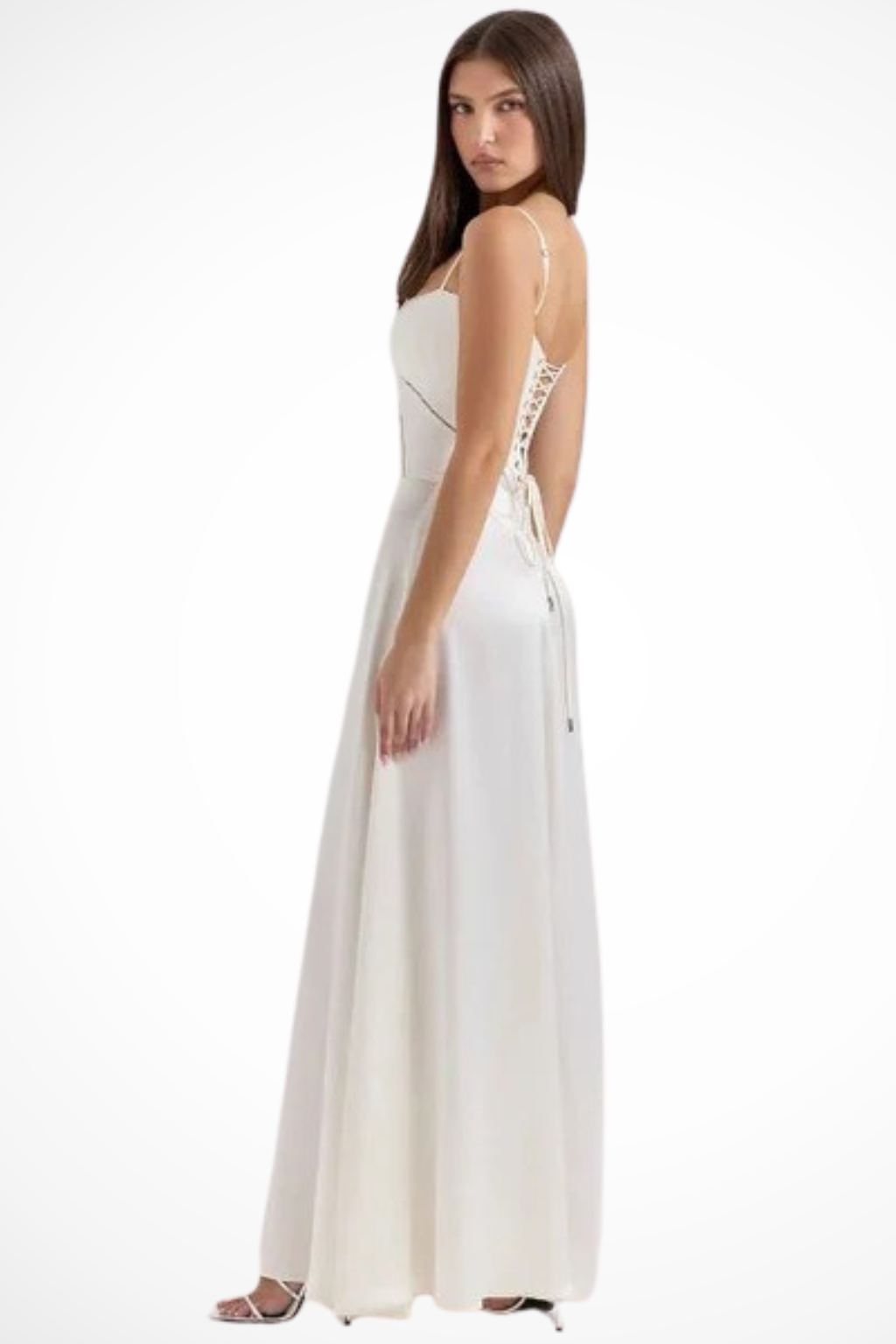 Sorvienne Women's Satin Corset Maxi Dress