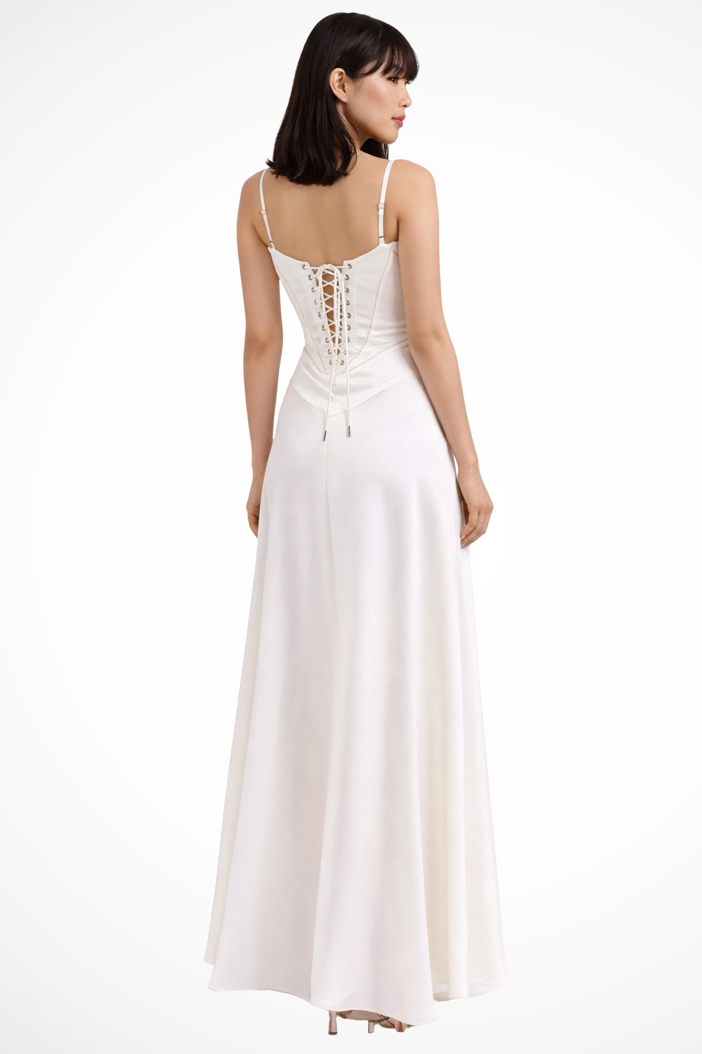 Sorvienne Women's Satin Corset Maxi Dress