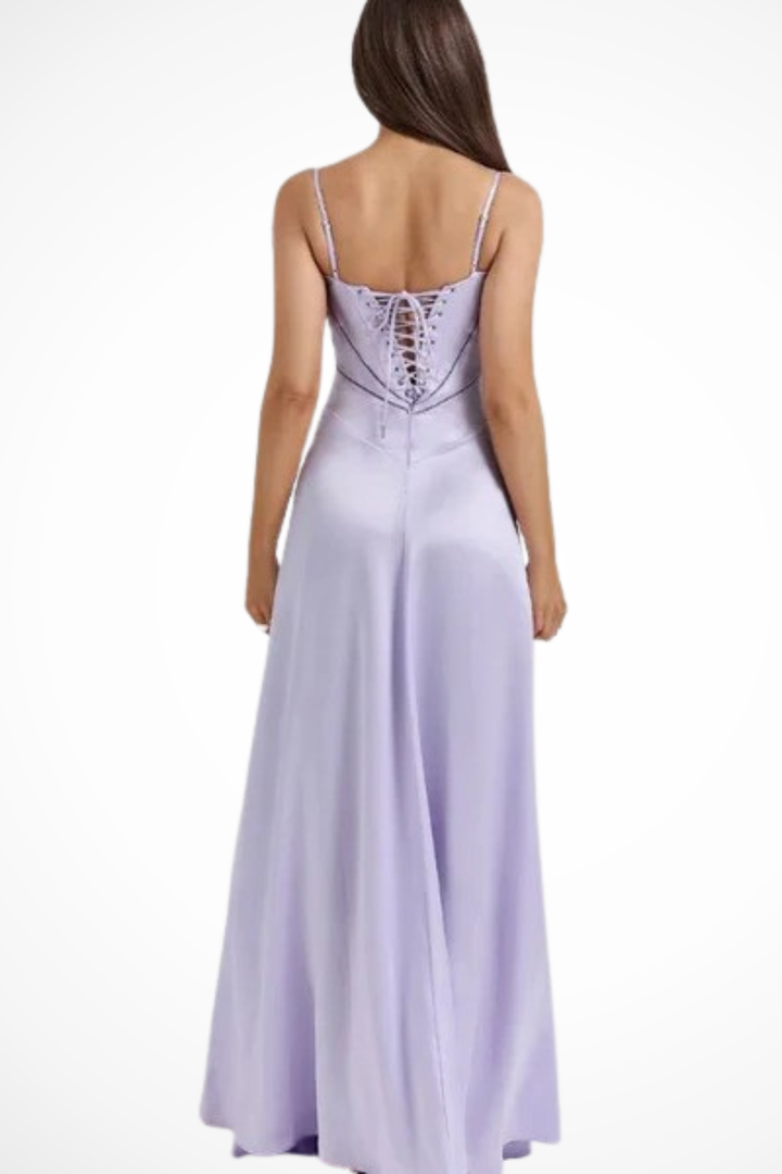 Sorvienne Women's Satin Corset Maxi Dress