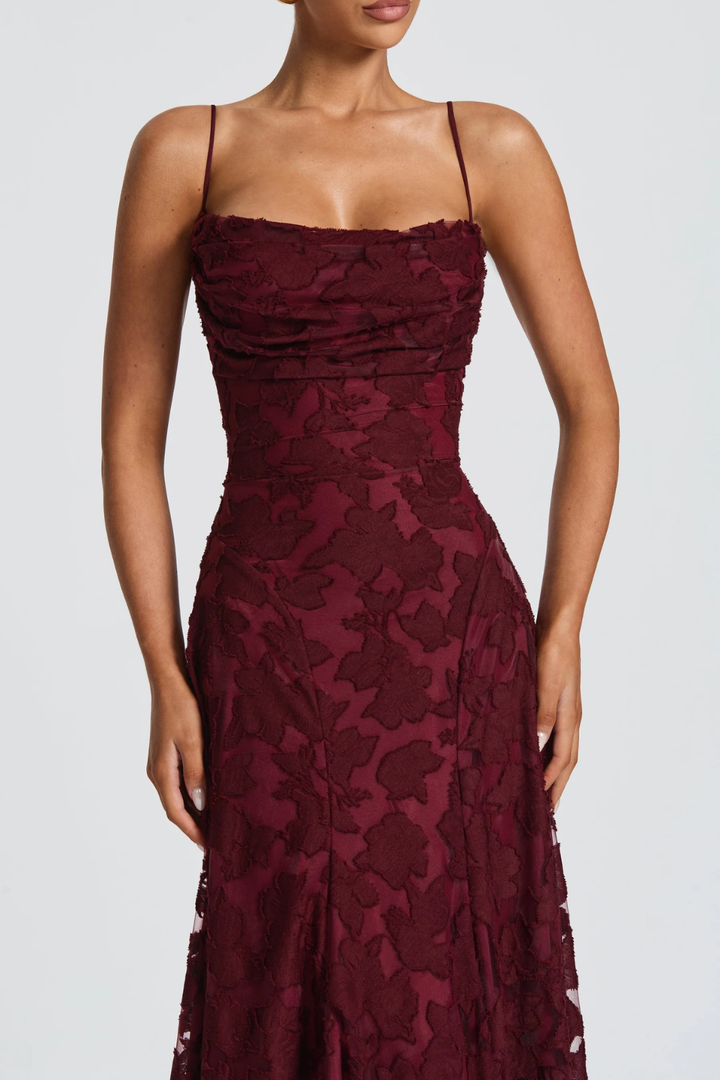 Women's Floral Brocade Cami Maxi Dress – Sorvienne