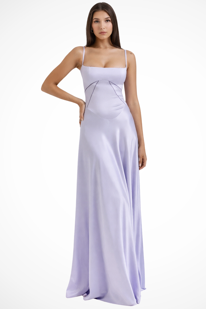Sorvienne Women's Satin Corset Maxi Dress