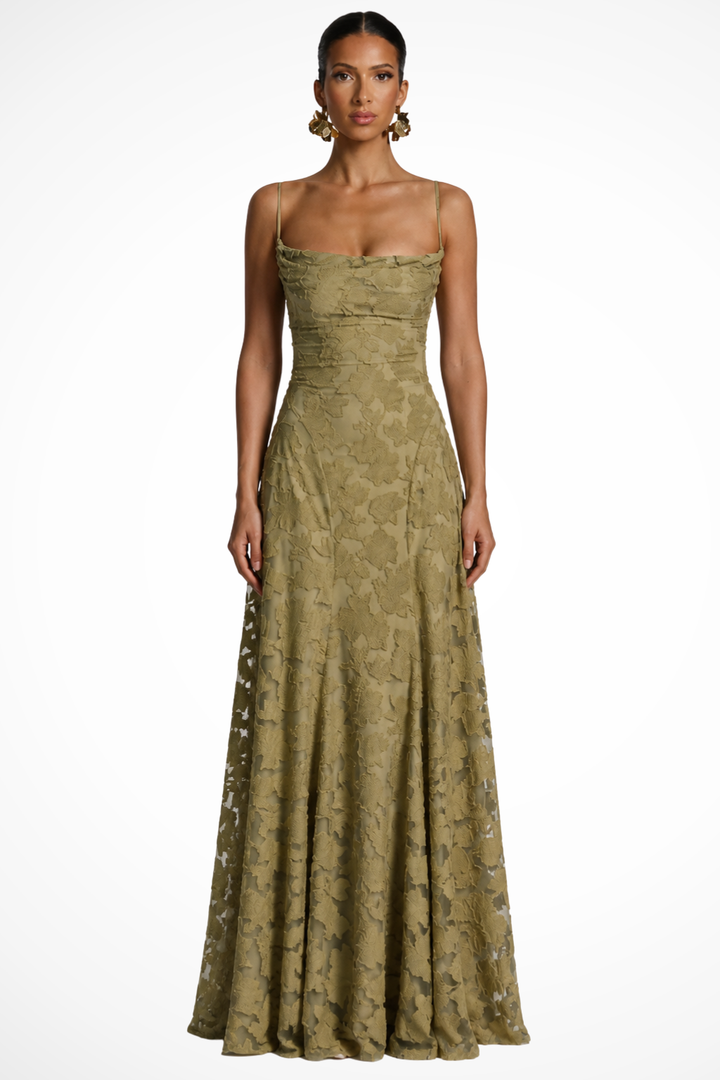 Women's Floral Brocade Cami Maxi Dress – Sorvienne