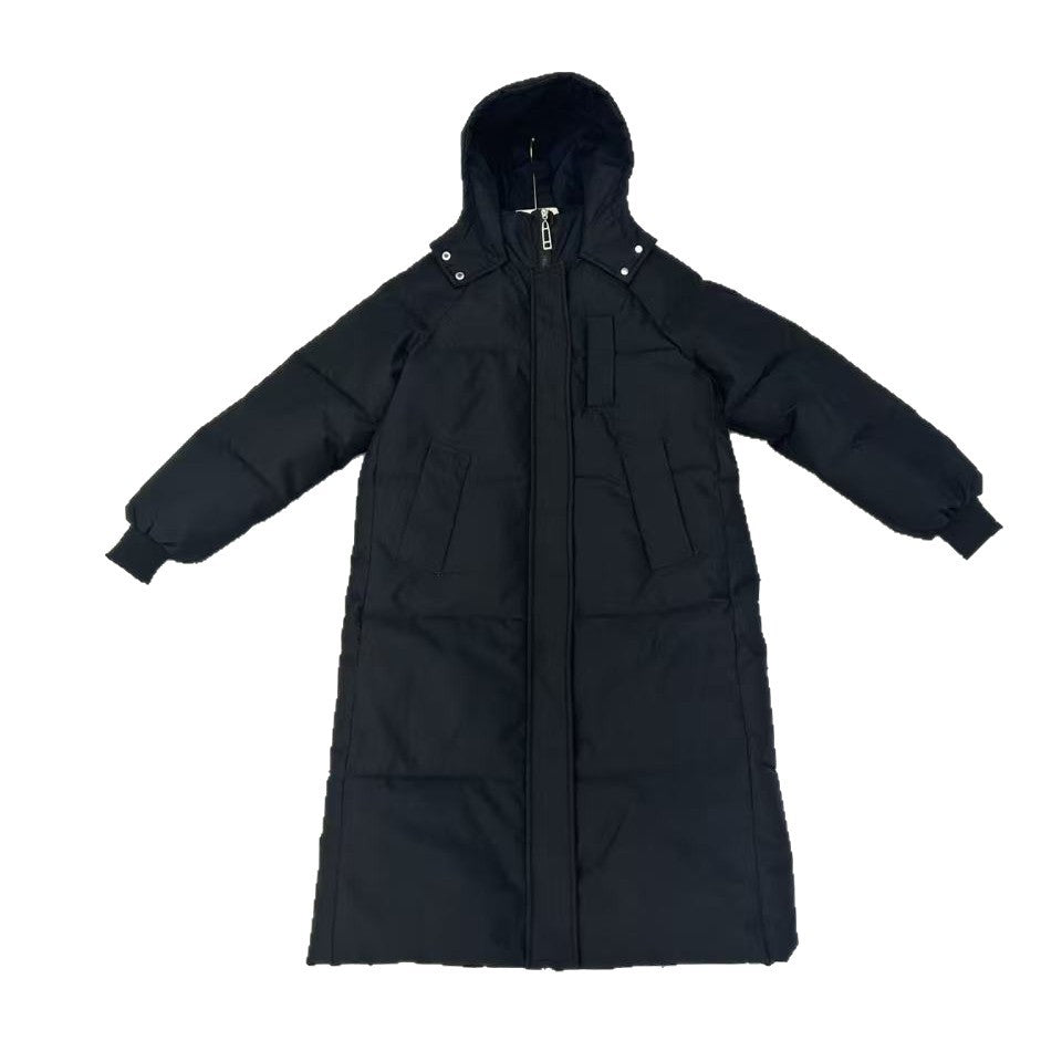 Sorvienne Relaxed Hooded Long Puffer Coat