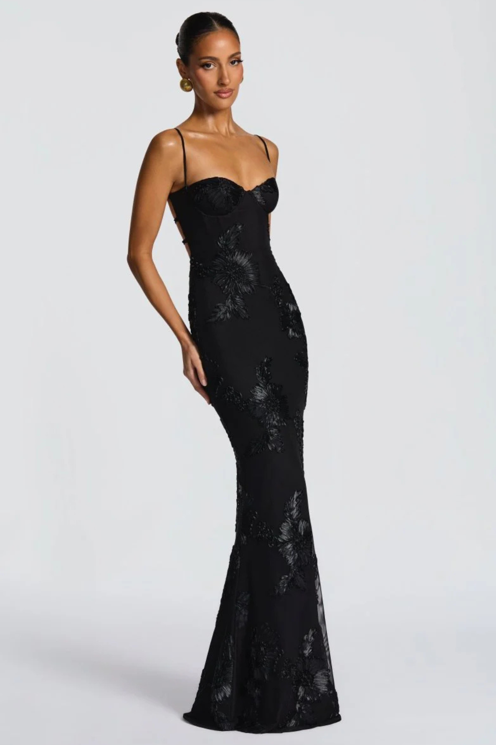 Women's Floral Embroidered Corset Maxi Dress – Sorvienne