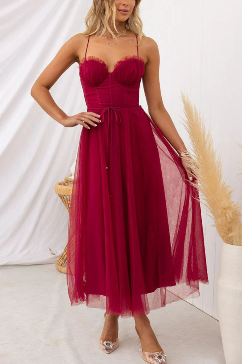 Women's Corset Tiered Midi Dress – Sorvienne