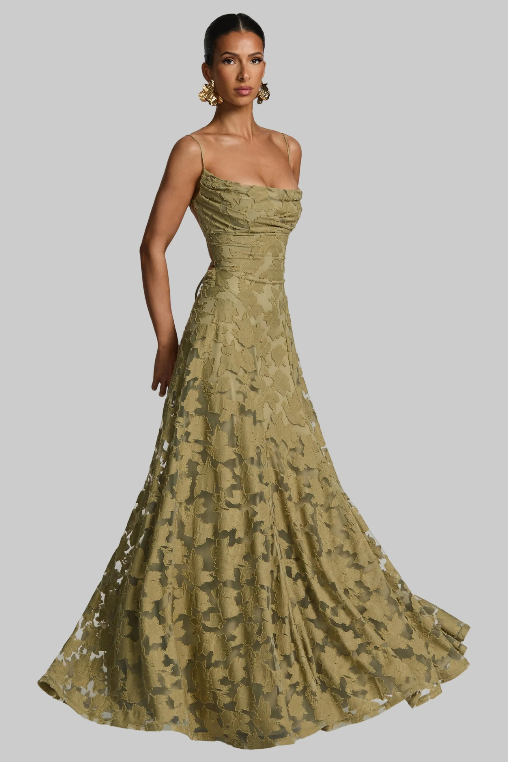 Women's Floral Brocade Cami Maxi Dress – Sorvienne