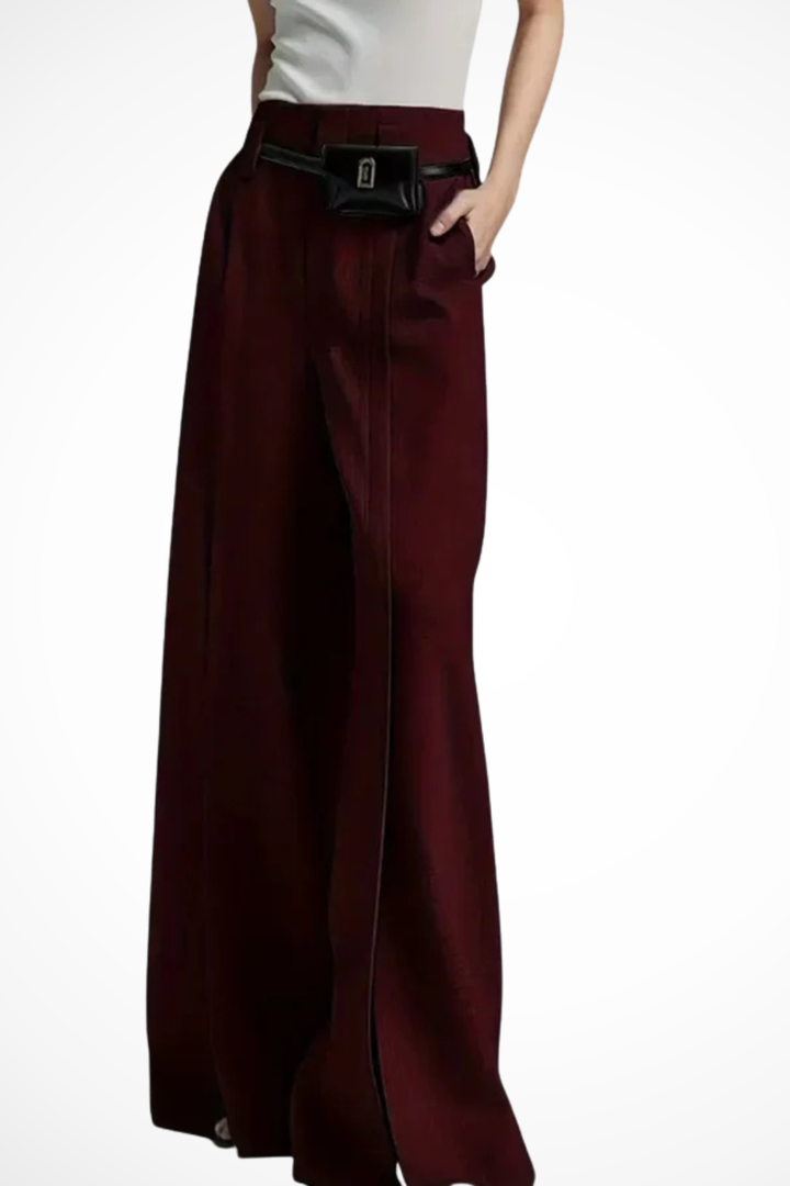 Sorvienne Women's Tailored Wide Leg Trousers