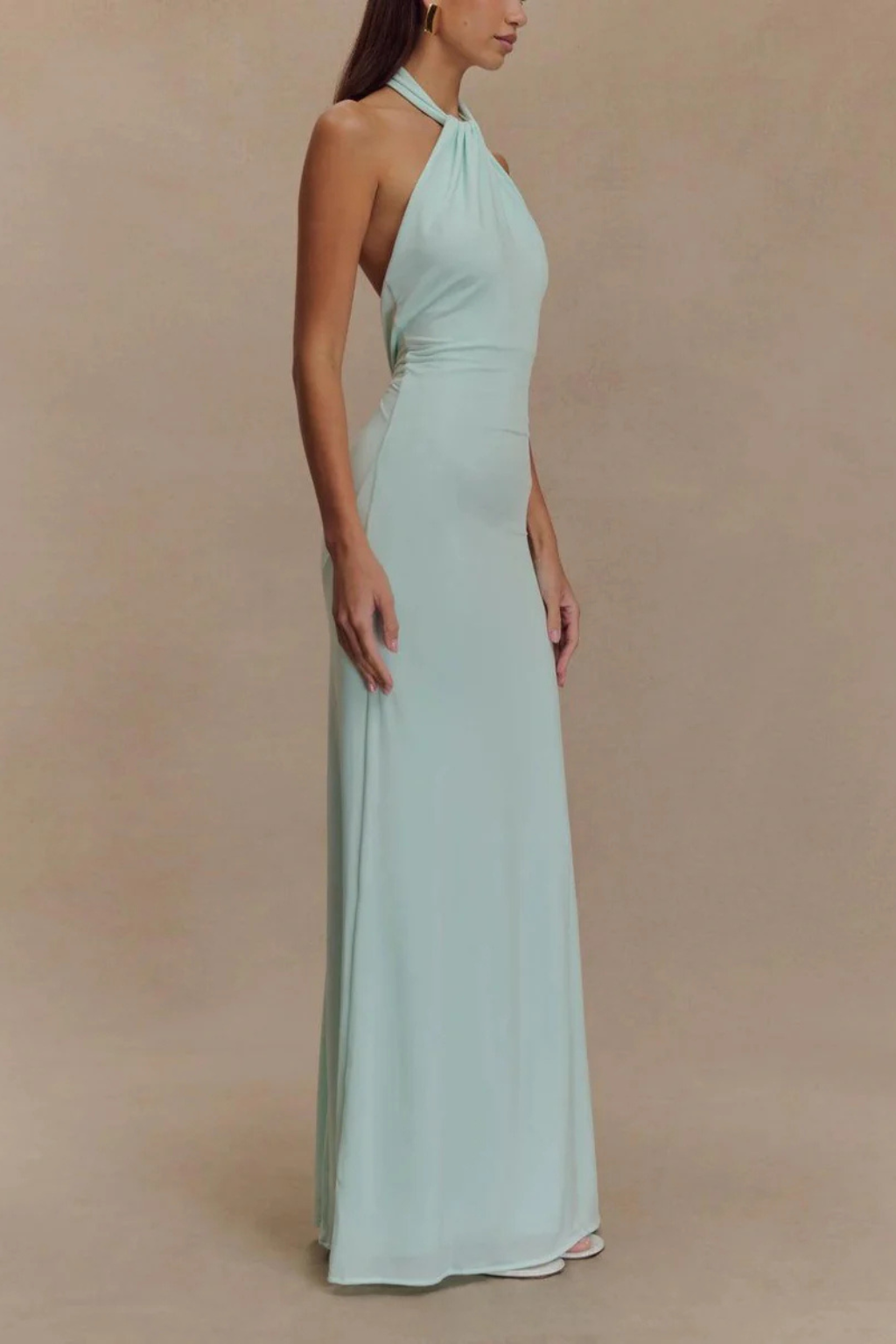 Sorvienne Women's Halter Neck Bodycon Maxi Dress