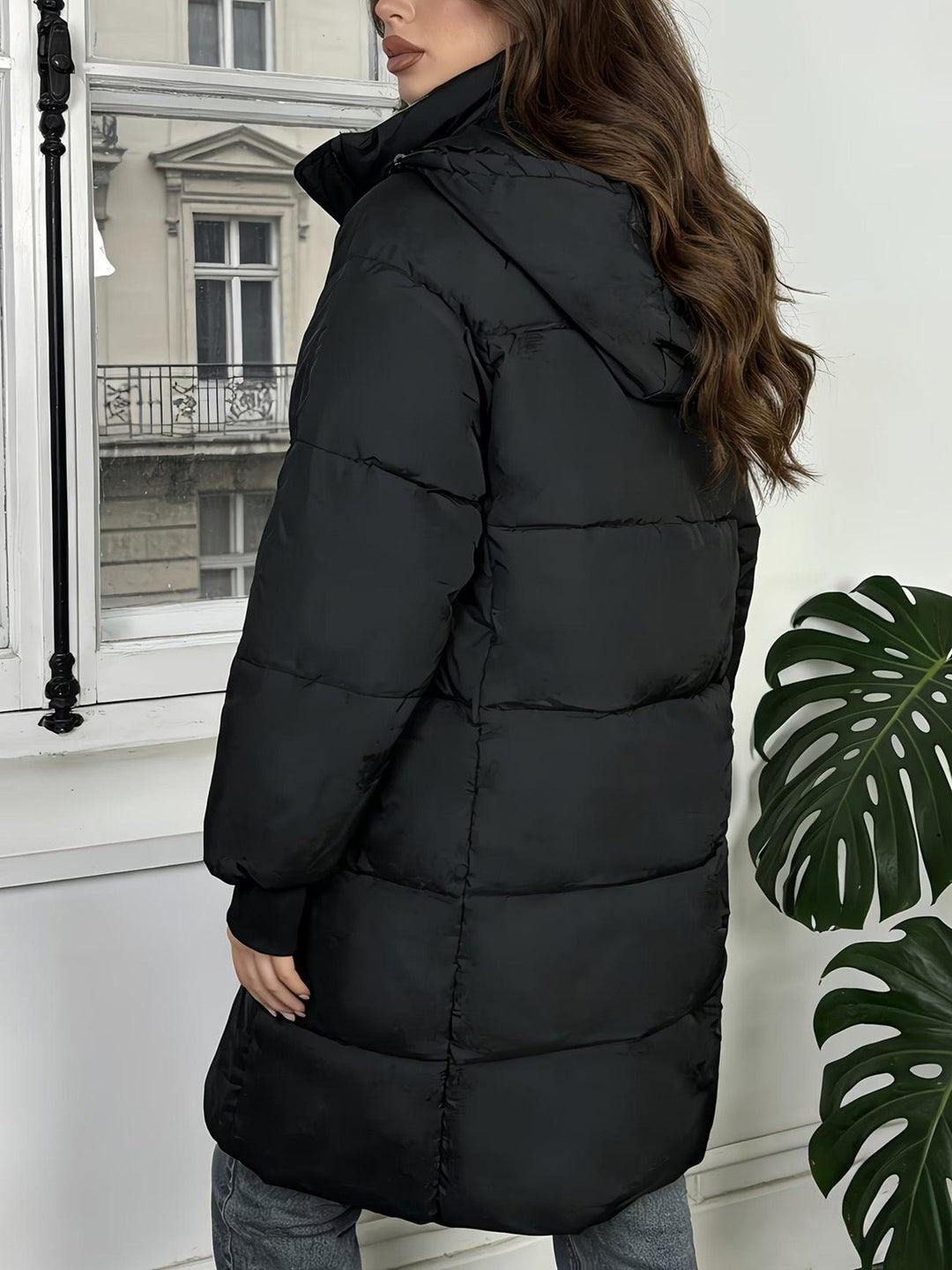 Sorvienne Relaxed Hooded Long Puffer Coat
