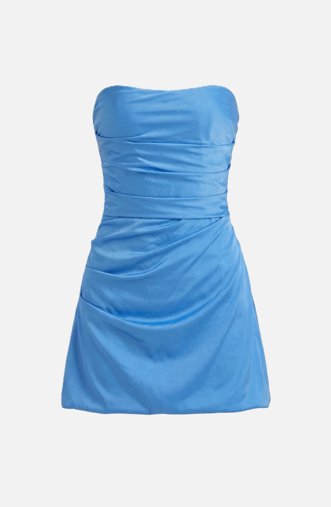 Party Dress Strapless Ruched Draped Mini with Asymmetric Hem - Siopie