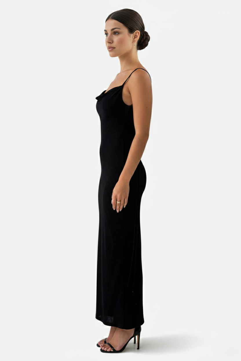Spaghetti Strap Backless Maxi Dress Long Tie Back - Siopie