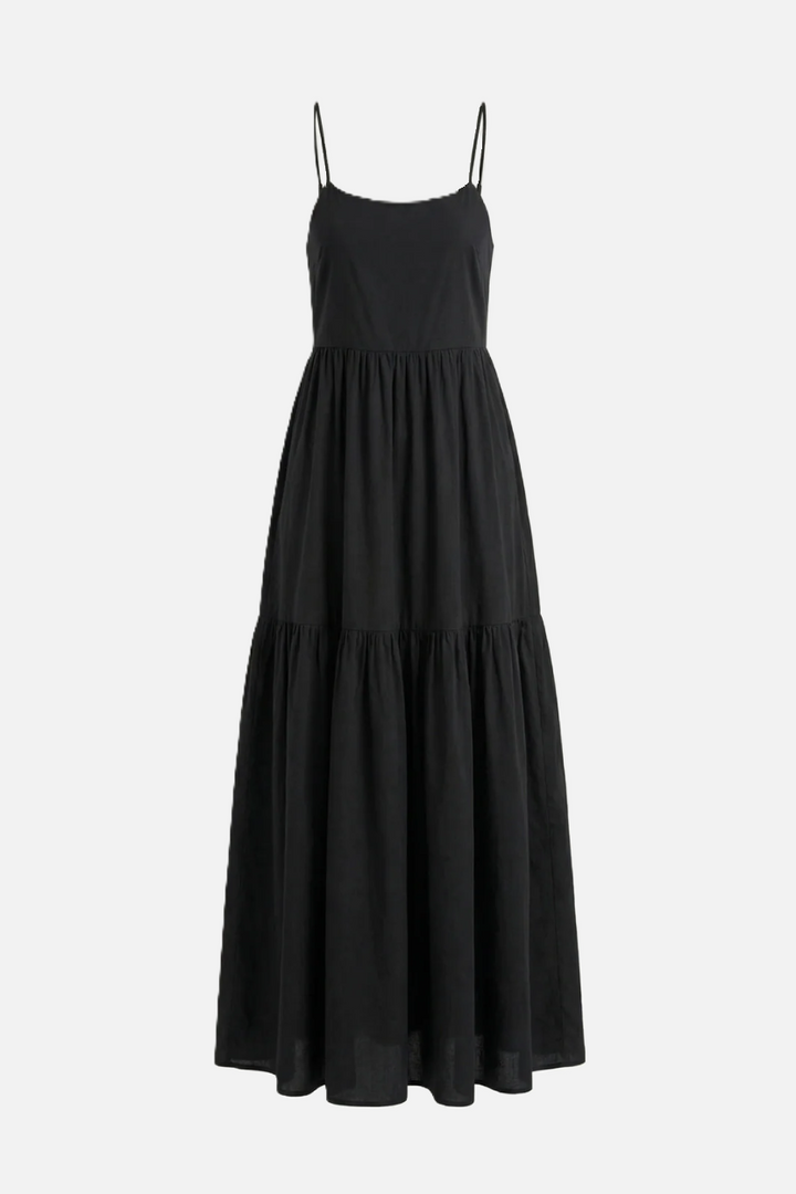 Tiered Open Back Maxi Dress with Spaghetti Straps - Siopie