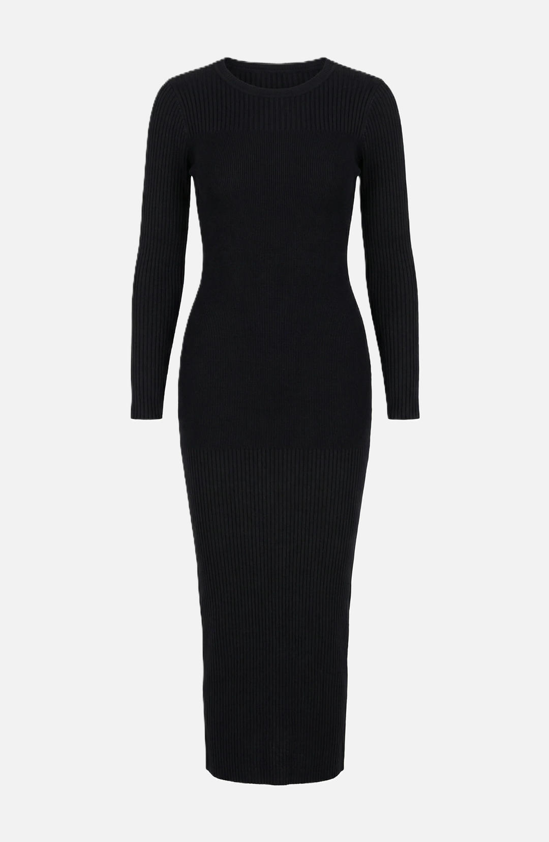 Bodycon Sweater Midi Dress Ribbed Knit Long Sleeve Crew Neck - Siopie
