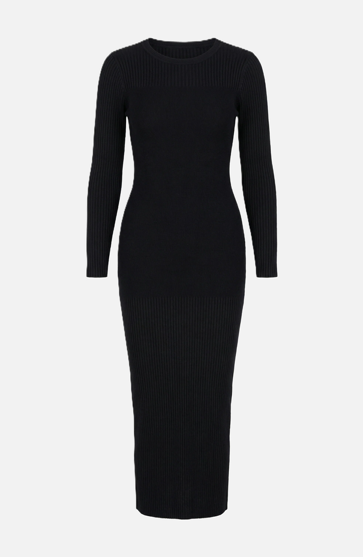 Bodycon Sweater Midi Dress Ribbed Knit Long Sleeve Crew Neck - Siopie