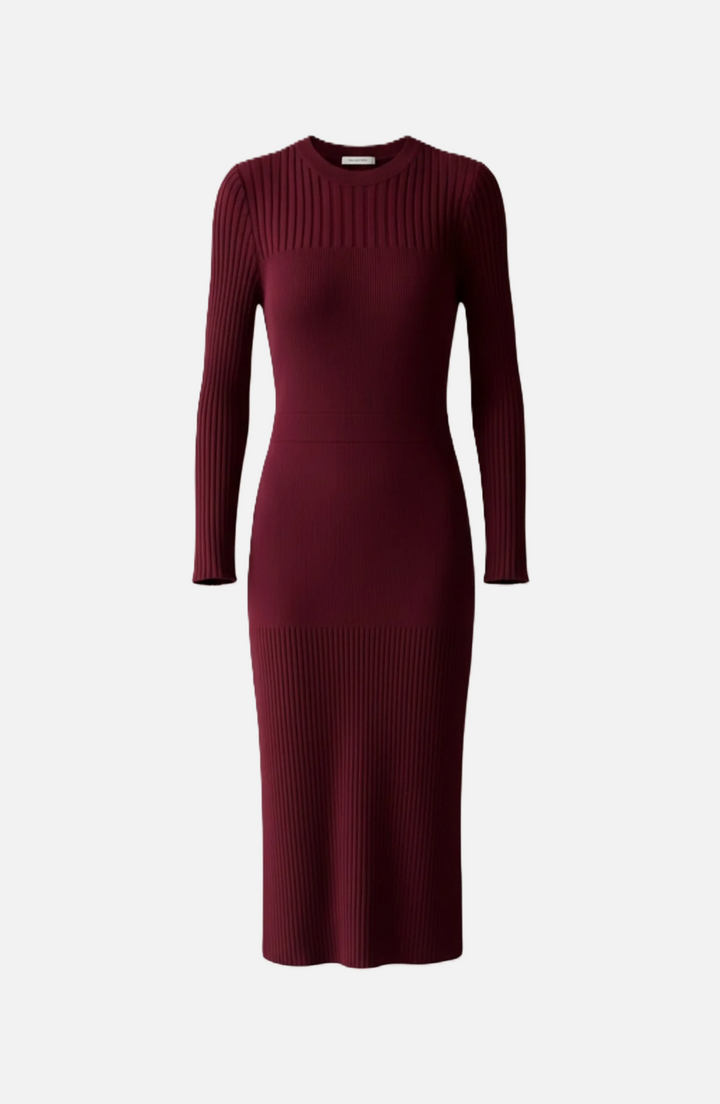 Bodycon Sweater Midi Dress Ribbed Knit Long Sleeve Crew Neck - Siopie