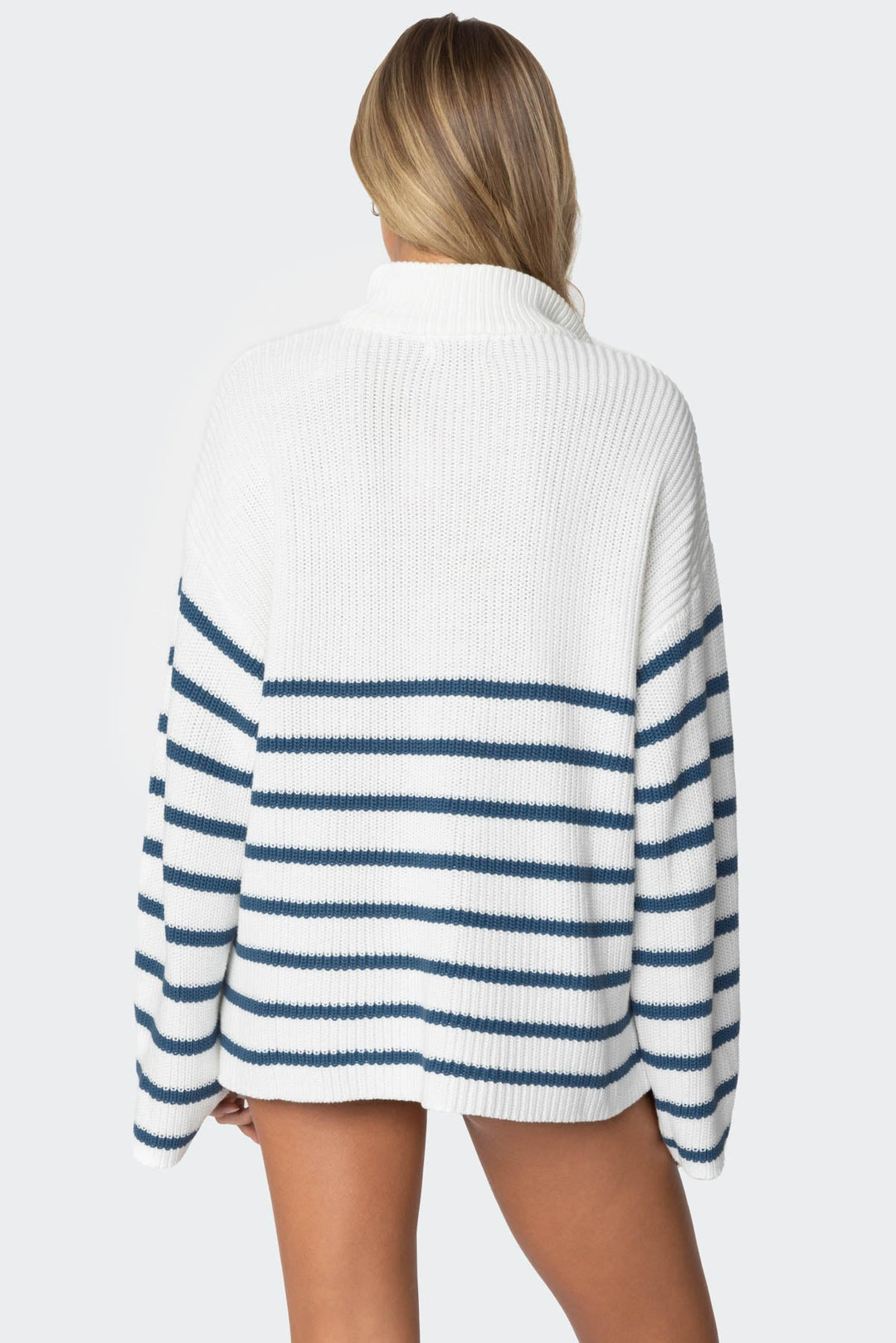 Sorvienne Oversized Striped Half Zip Jumper