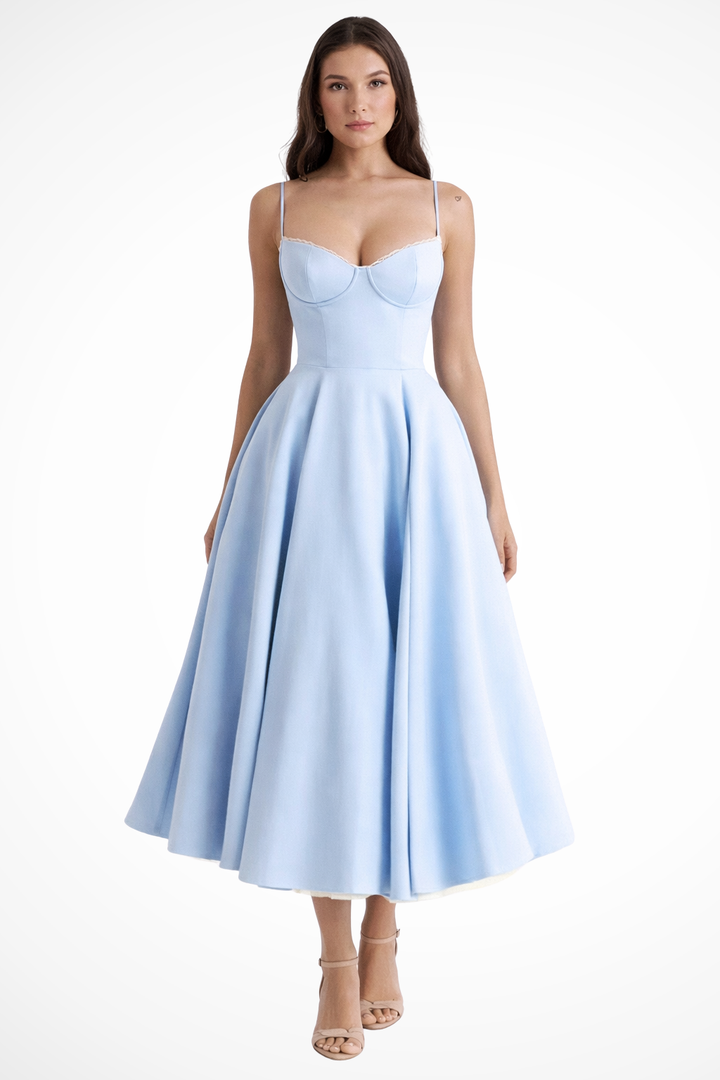 Corset Midi Dress Blue – Sorvienne