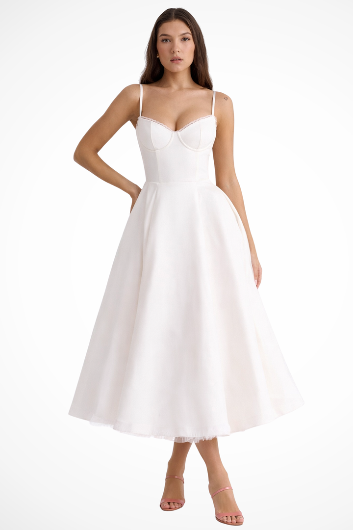 Corset Midi Dress White – Sorvienne