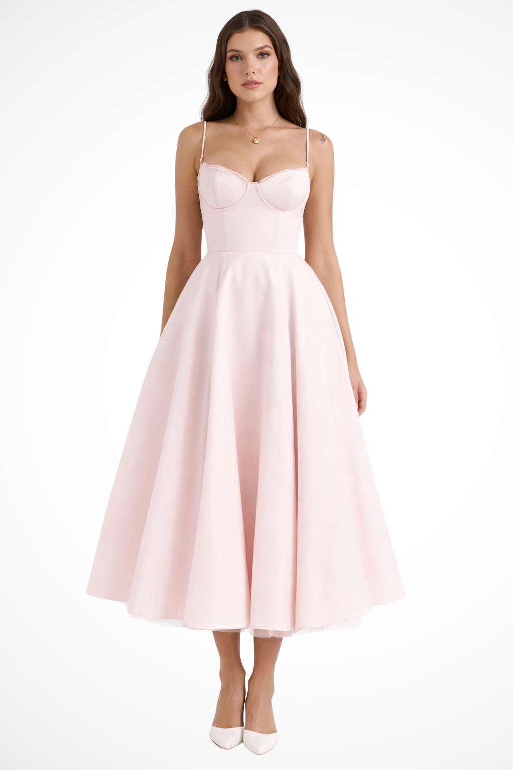 Corset Midi Dress Pink – Sorvienne