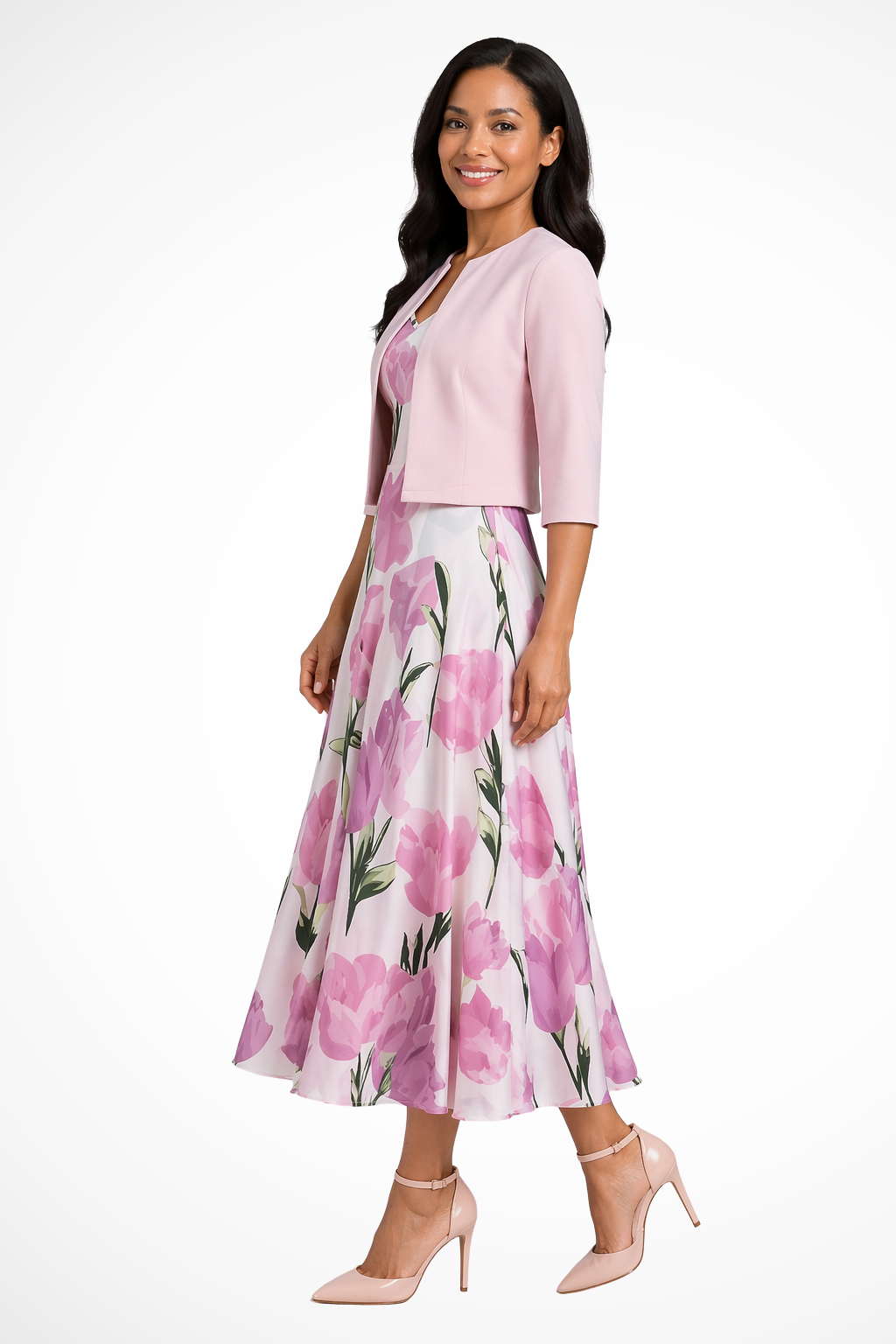 Sorvienne Women's Floral Maxi Dress & Jacket Set