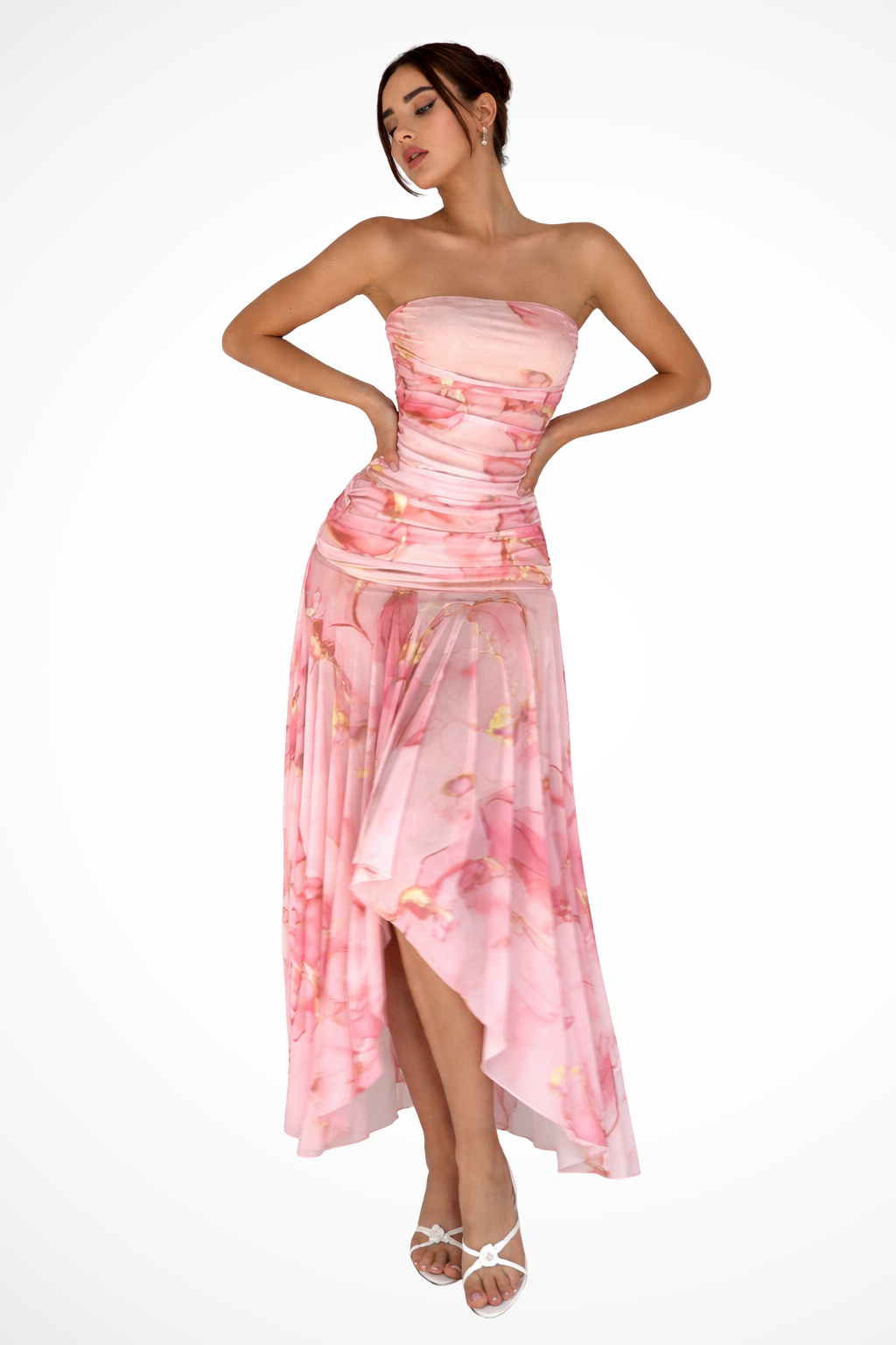 Sorvienne Women's Strapless Floral Maxi Dress