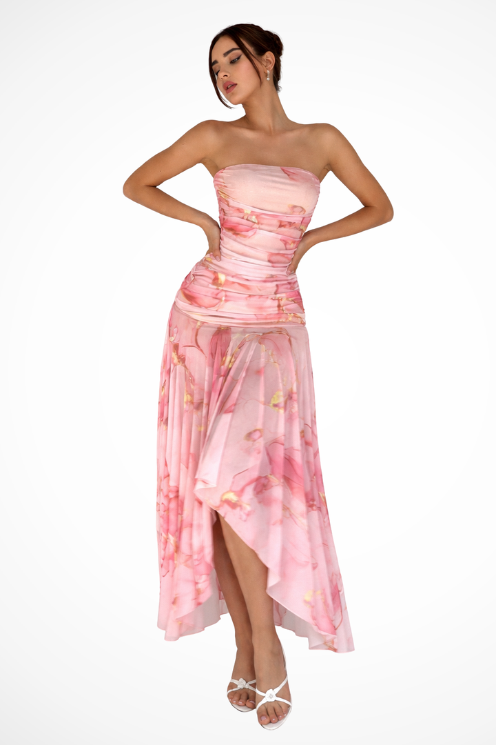 Sorvienne Women's Strapless Floral Maxi Dress
