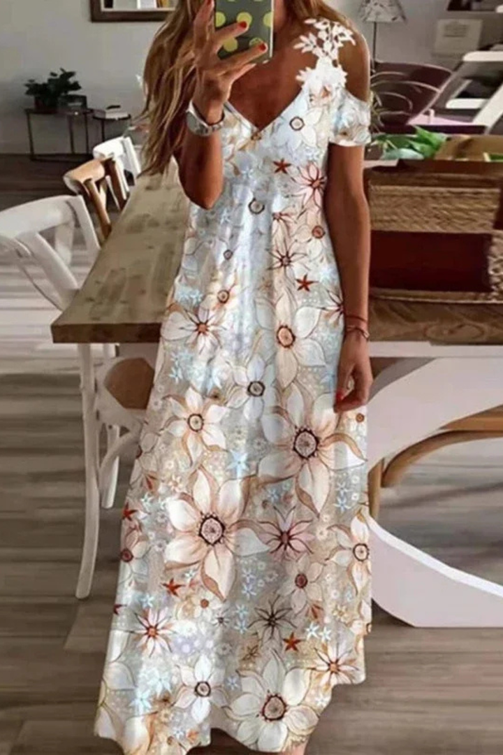 Sorvienne | Women’s Flowing Floral Sleeveless Maxi Dress