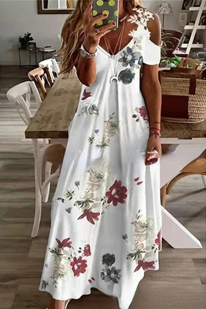 Sorvienne | Women’s Flowing Floral Sleeveless Maxi Dress