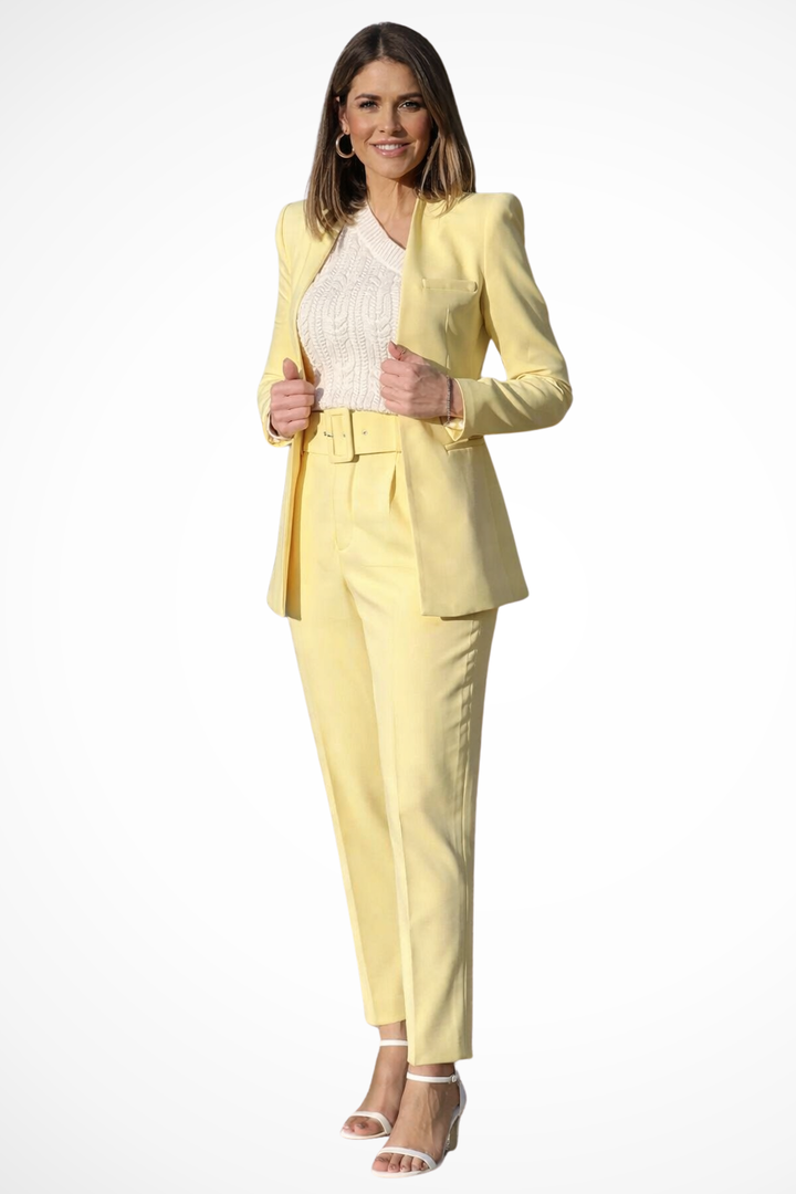 Tailored Blazer Wide Leg Trouser Suit Yellow – Sorvienne